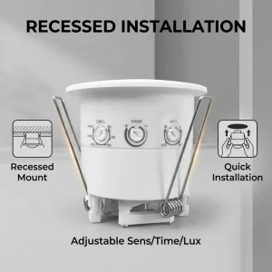 24GHz Radar Mm Wave Distance Sensor Motion Sensor with 360 Degree Sensing for Indoor/Outdoor Lighting Control