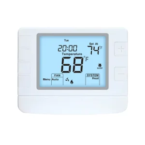 24V 1 Heat / 1 Cool LCD Programmable AC Smart Home Thermostat for Air Conditioner