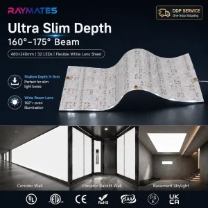 24V LED Lens Sheet Light Cuttable Flexible LED Flex Sheet for Basement Artificial Skylight Elevator Car Ceiling Backlight
