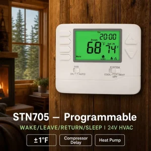 24V Low Voltage Single Stage Room Smart Air Conditioning AC Digital Thermostat Programmable