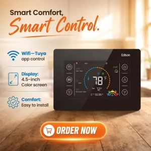24V WiFi AC Thermostat Rectangle Wall Mounted Versatile PVC ABS Temperature Controller CE Certified School Hospital Heat