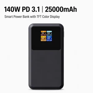 25000mAh High Capacity Li Polymer Battery Power Bank with TFT Display USB C USB A Ports Fast Charging 3 Devices OEM ODM Support