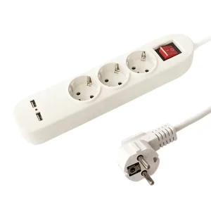 250V European Plug 2.1A Usb Smart Power Extension Socket With Switch