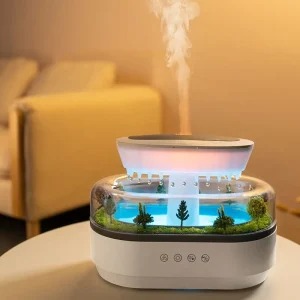 250ml Rain Drop Humidifier Colorful Led Light White Noise Ultrasonic Electric Raindrop Succulents Aroma Diffuser for Room Home