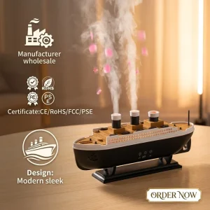 250ml Ultrasonic Aroma Air Humidifier With Remote Control Low Noise Household Use LED Night Light & Mist Diffuser