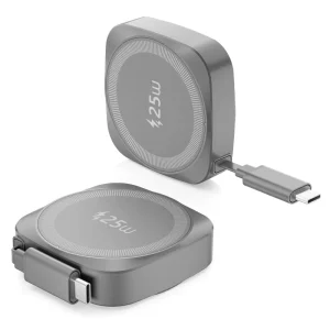 25W 3 in 1 Retractable Magnetic Wireless Charger Fast Charging Pad for IPhone Samsung Earbuds Smart Watch