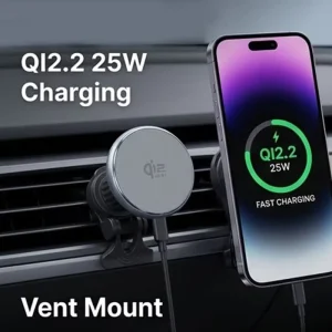 25W Fast Charging Magnetic Wireless Car Charger Mobile Phone Air Vent Holder Mount for iPhone 16 17 Pro Max