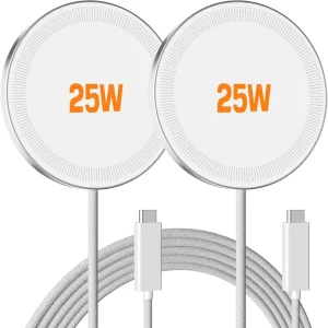 Magnetic Wireless Charger 25W Type-C Fast Charger with Retractable Cable for Mobile Phones