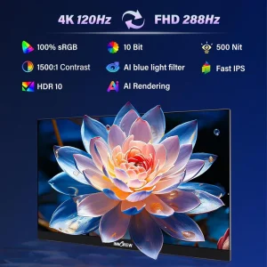 27 Inch Dual Mode Display Portable Monitor Supports Seamless Switching UHD FHD Modes 4K Resolution for Interface 288Hz Refresh