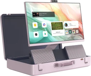 27 Inch HD Entertainment Digital Suitcase Design 8GB+128GB Touch Android System Smart Screen Briefcase Portable TV