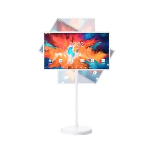 27 Inch Smart Display Screen Wireless Android TV Portable Smart TV with Built in Camera for Commercial home Use