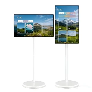 27 inch Slim Portable LCD TV High definition Touch controlled Upright Smart Screen Full HD 1080p 60Hz USB C White
