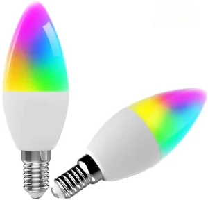 2700K–6500K 5W E14/E12 300LM Smart LED RGBW Dimmable Light Bulb Compatible with Alexa and Google Home
