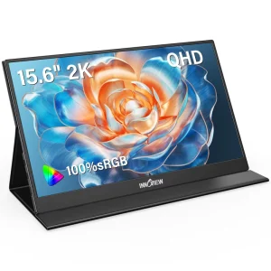 2K Portable Monitor for Laptop QHD 100% SRGB Built in Speaker USB C Standard HDMI External Second Screen