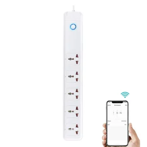 2M Wifi Smart Universal Extension Socket Power Strip 5 Outlets Individual Control Fast Charge Plug 10A