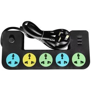 2m Cord 5 Outlets 3 USB Ports Extension Socket Multi Plugs Smart Electric Power Sockets for Home Office