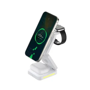 Foldable 3-in-1 Magnetic Wireless Charging Station for Multiple Devices