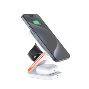 3-in-1 15W Magnetic Multi-Function Fast-Charging Wireless Charging Station for Mobile Phones