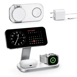 3-in-1 Wireless Charger Charging Stand for Smartphones, Smartwatches, and Earbuds