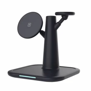 3-in-1 Fast Wireless Magnetic Charging Stand with PD 3.0 OTP 5V/2A Foldable Adapter, for Mobile Phone Accessories