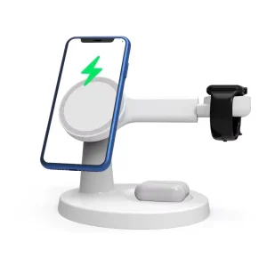 3-in-1 Magnetic Wireless Charging Stand for iPhone 17, 16, 15, 14, 13 Pro Max and Watch 9, 8 Fast Charging Station