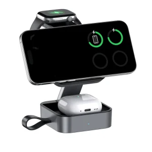 Fast-Charging Magnetic Foldable 3-in-1 Wireless Charging Dock for iPhone 17, 16, and 15 Pro Max