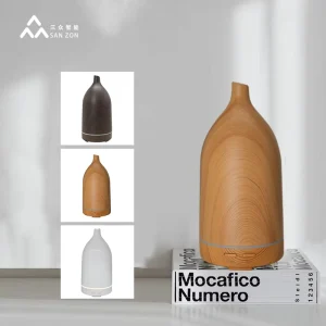 3 Colors Wood Grain Matte Ceramic with 110ml Fine Mist Colorful Night Light for Desktop Bedroom Office Scent Diffuser