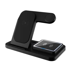3 In 1 Foldable Wireless Charging Station For Mobile Phone Earphone & Smart Watch 15W Fast Charging Desktop Stand