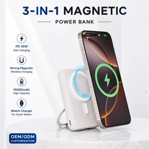 3-In-1 Magnetic Mobile Power Bank 10000 Mah Bank Pour Téléphone Watch Exclusive Fast Charge PD35W