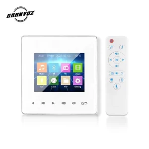 3 Inch LCD Smart Wall Mounted Speaker System with 4x20W MAX Output 10M Remote Control Range 87.5 108MHz Frequency