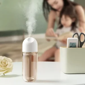 3 Speed Smart Humidifier 1 Year Food Grade PET 300ml Plastic Battery Operated Moisture for Anti Dry Skin for Bedroom/Car/Baby
