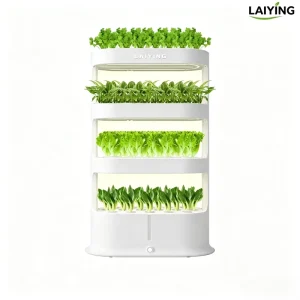 3-Tier Vertical Soilless Hydroponic Tower Smart Indoor Plant Growing Kit for Growing Lettuce Spinach Basil at Home