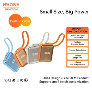 3 in 1 45W Fast Charging Travel Charger with Built in Cable 20000mAh Portable Power Bank for iPhone 17 Pro Max