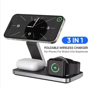 3-in-1 Charging Station,15W Fast Wireless Charger, Portable Magnetic Multi-function, Applicable to IPhone, Watch and Headphone