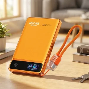 3 in 1 Cooling System Aluminum Alloy Ultra Slim Magnetic Power Bank 15W Wireless 22.5W Wired Dual Charging TFT Color Screen