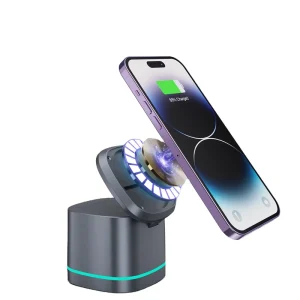 3 in 1 Foldable Magnetic Wireless Charger 15W Fast Charging Station 360° Rotatable Compact Travel Dock for iPhone IWatch AirPods