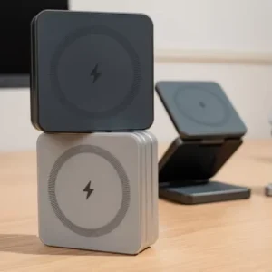 3-in-1 Foldable Magnetic Wireless Charging Station, Portable 15W Fast Wireless Charger for iPhone, Smart Watch, Earbuds