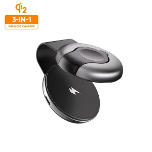 3 in 1 Foldable Wireless Charger With Magnetic,fast Charging,led Light For Iphone 16 15(15W) Watch (3W) Earbuds (5W)