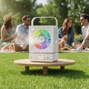 3 in 1 Humidifier Fan Speaker Compact Desk Air Cooler Lamp
