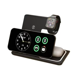 3-in-1 Magnetic Wireless Charging Dock Foldable Portable Travel Stand Multi Device 15w Wireless Charger