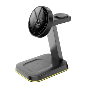 3-in-1 Magnetic for Certified Electric Wireless Charger Stand 15W Fast PD Type-C Phone Earphone Watch-Desktop Multi-Device Night