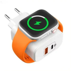 3 in 1 Wall Charger PD 20W QC 18W Dual Port Magnetic Wireless Watch Charging Smart IC Chip for Intelligent Product Accessories