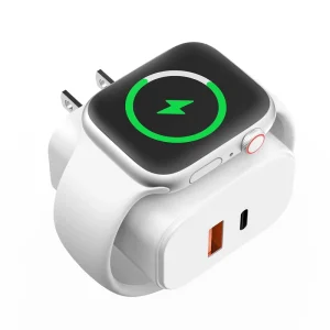 3 in 1 Wall Charger PD 20W QC 18W Dual Port Magnetic Wireless Watch Charging Smart IC Chip for Intelligent Product Accessories