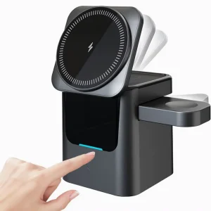 3 in 1 Wireless Charger Station 15w 3 in 1 Foldable Cube Rotating Wireless Charger Magnetic Charging Holder for iPhone