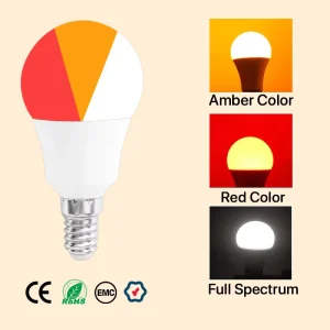 3 in 1 Zero Blue Light Bulb No Flicker E14 LED Full Spectrum Light Bulb Dawn Dusk Mode Settings Day Night Circadian Lighting
