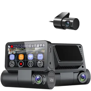 3.0″ Touch Screen Car DVR Dash Cam 3 Lens GPS WIFI Camera ADAS Night Vision 4K Video Recording Voice 3 Channel Auto Recorder