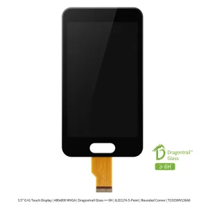 3.5″ IPS LCD 480×800 MIPI G+G Capacitive Touch Dragontrail Glass 5 Point Rounded Corner for Smart Device Panel