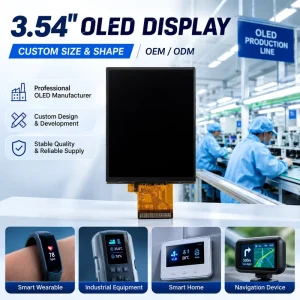3.54 Inch High 800nit Sunlight Readable Brightness OLED Module COF MIPI Display for Cycling Computer Handheld Terminal