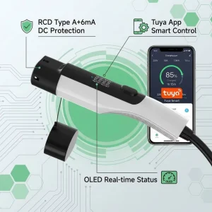 3.5kW Portable EVSE Charger 16A 240V Mode 2 EV Charger EVSE RCD A+6 V2L Adapter Type 2 APP Control Custom Socket Rail OEM