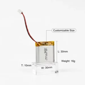3.7V 103030 900mah 1000mAh Lipo Battery Pouch Lithium Ion Batteries for AI Smart Glasses AR Glasses Wearable Device OEM ODM